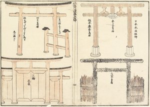 Various Types of Torii Arch, 1816 by Katsushika Hokusai
