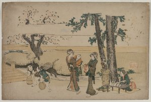 Woman Passing a Roadside Shop Near Oji, Early 1800s by Katsushika Hokusai