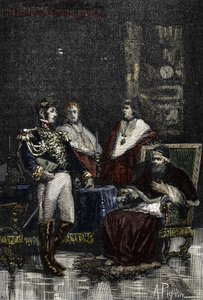 General Cervoni Summoned Pope Pius VI to Abdicate His Temporal Sovereignty in 1798. 1882 (Engraving) by Alec Hunter