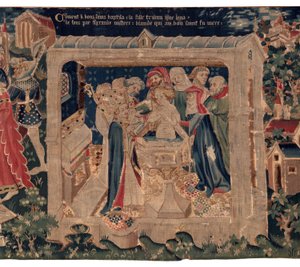 History of Saint Piat and Saint Eleuthère, Tapestry of Arras. Ordered from Canon Toussaint Prier, Chaplain of the Duke of Burgundy, Late 14th-Early 15th Century. (Detail)