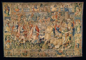 Parish Museum of Tapestries. Flemish Tapestry. Charlemagne, Triumphal Entry in Carmania