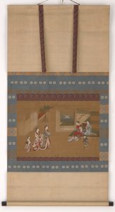 Two yujo making a New Year call upon two others, 18th century by Kawamata Tsunemasa