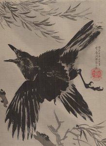 Crow and Willow Tree by Kawanabe Kyosai