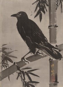 Crow on a Bamboo Branch