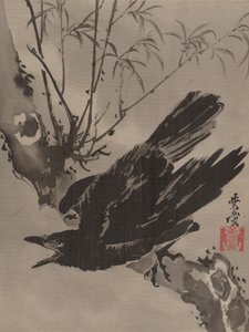 Crow on a Branch by Kawanabe Kyosai