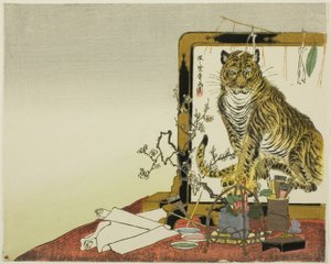 Standing Screen (Tsuitate) of a Tiger by Kawanabe Kyosai