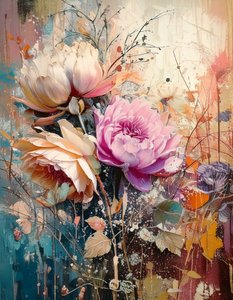 Painted Floral Abstraction by Kay Shanley