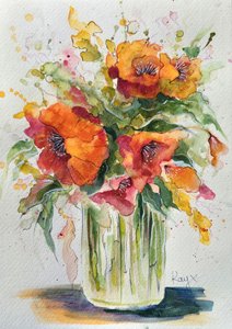 Vibrant Poppies Bouquet by Kay Shanley