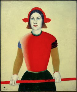 Girl with Red Staff by Kazimir Severinovich Malevich
