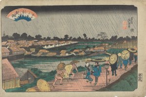 Night Rain in the Yoshiwara by Keisai Eisen