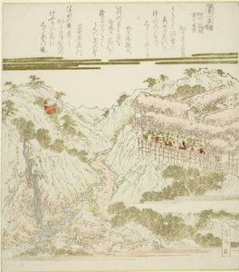 View of Miyanoshita Hot Springs in Hakone, Soshu, from the series "Hot Springs - A Diptych" by Keisai Eisen