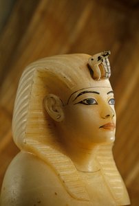 Canopic Stopper of Alabaster from Tutankhamun Tomb in Form of a Woman