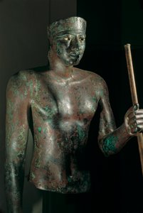 Statue of Pepi I, Copper with Inlaid Eyes of Limestone and Obsidian, from Temple of Herwer, 2002 by Kenneth Garrett
