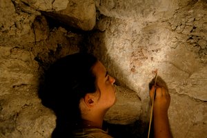 Teotihuacan warrior, mural, Sufricaya, Holmul, Guatemala, Maya, Francisco Estradabelli by Kenneth Garrett