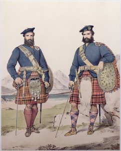 Two Men in Highland Dress, Engraved by Vincent Brooks, 1868