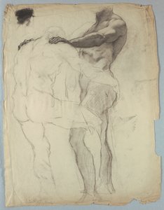 Figure Study for "Jacob Wrestling with the Angel" by Kenyon Cox