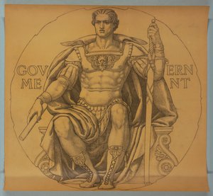 Government, Cartoon for Mosaic in Wisconsin State Capitol Rotunda by Kenyon Cox