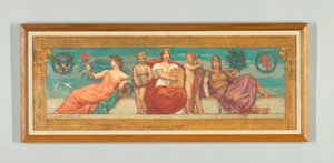 The Statute Law, Study for Right Panel of "The Reign of Law," Frieze for Appellate Court, New York by Kenyon Cox