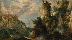 A Mountainous Landscape with a Waterfall by Kerstiaen de Keuninck