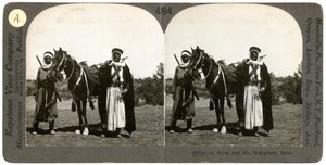 A Sheikh and His Bodyguard, Syria, 1900s by Keystone View Company