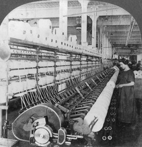 Doubling Frame in a Large Woollen Mill, Lawrence, Massachusetts, USA