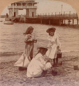 Playing on the Beach by Keystone View Company