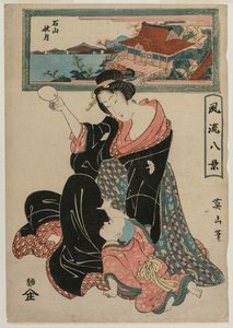 Autumn Moon at the Temple Ishiyamadera from the series Fashionable Eight Views