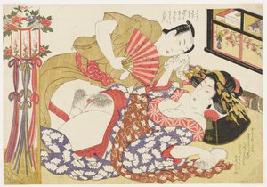 Husband and Wife, from Selections from the Brocade Quarter (E-awase kingaishō) by Kikukawa Eizan