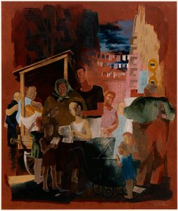 Scenes of New York--Lower East Side (mural study, Madison Square Postal Station, New York City)