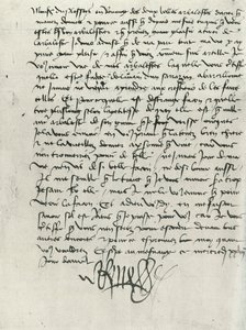 Letter from King René of Anjou, 15th Century, 1934 by King of Naples Rene of Anjou