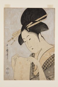 Beauty with a Hand Towel by Kitagawa Utamaro