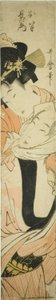 Choemon Carrying Ohan on His Back by Kitagawa Utamaro