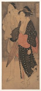 Couple in an Evening Shower, c. 1800 by Kitagawa Utamaro
