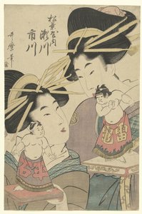 Geishas with Sumo Dolls by Kitagawa Utamaro
