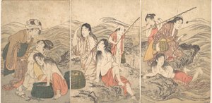 Girl Fishers and Bathers by Kitagawa Utamaro
