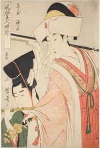 Hour of the Horse [12 am], Shrine Maiden, from the series Customs of Beauties Around the Clock