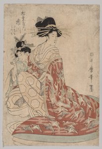 Ichikawa of Matsubaya with Minomo and Tamamo by Kitagawa Utamaro