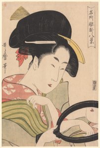 Mirror, from the series "Eight Views of Tea-stalls in Celebrated Places" by Kitagawa Utamaro