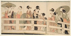 On top and beneath Ryogoku Bridge by Kitagawa Utamaro