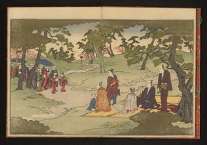 Picnicking and Enjoying Tea in the Hills at Ueno, Edo by Kitagawa Utamaro