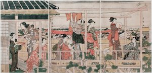 Drying Clothes by Kitagawa Utamaro