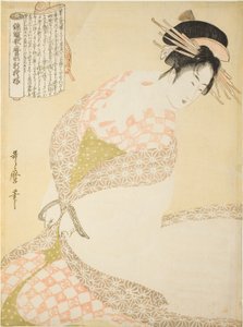 The White Coat, from the series "New Patterns of Brocade Woven in Utamaro Style" by Kitagawa Utamaro