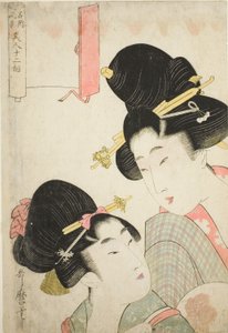 Two Girls, from the series Twelve Physiognomies of Beautiful Women Representing Views of Famous Places