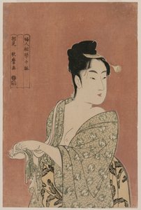 Woman Drying Her Hands (from the series Ten Aspects of the Physiognomy of Women) by Kitagawa Utamaro