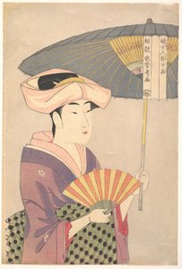 Woman Holding Up a Parasol, from the Series Ten Types in the Physiognomic Study of Women by Kitagawa Utamaro