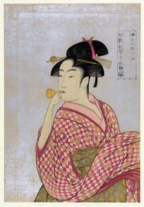 Woman Holding Up a Parasol by Kitagawa Utamaro