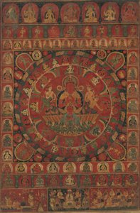 Mandala of the Sun God Surya Surrounded by Eight Planetary Deities by Kitaharasa