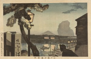 Mount Fuji at Dusk from Edo Bridge
