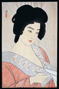 Geisha Ichimaru, ca 1933, by Kobayakawa Kiyoshi, Meiji-Showa period, Japan