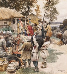 Poliudie Collecting Tribute. Igor of Kiev Exacting Tribute from the Drevlyans
